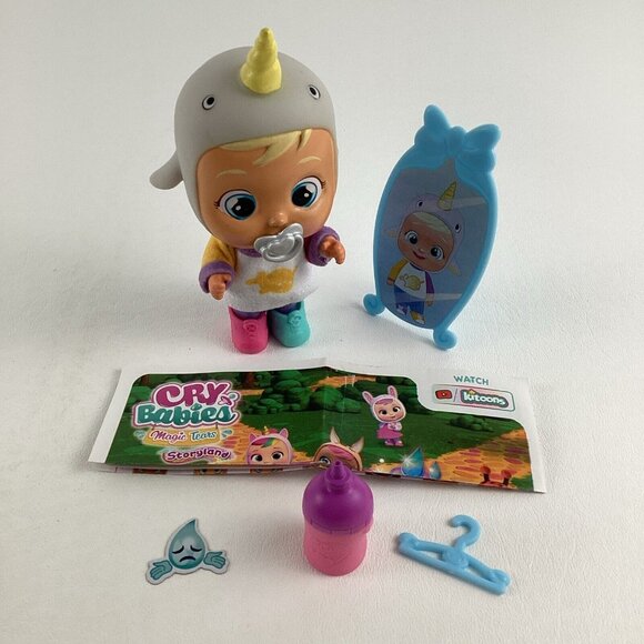 Cry Babies Magic Tears Mini Doll Narvie Narwhal Animal Bottle Hanger IMC Toys - Picture 2 of 6